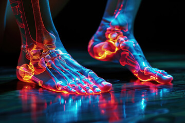 Joint diseases, hallux valgus, plantar fasciitis, heel spur, woman's leg hurts, pain in the foot, health problems concept