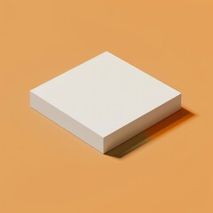 White Square Object on Orange Surface