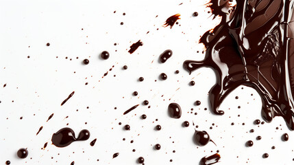 Droplets of melted chocolate
