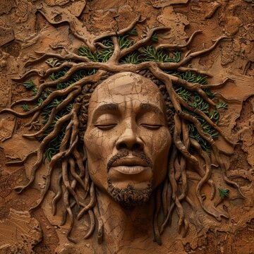Statue of a Man With Dreadlocks