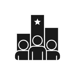 Polling chart icon flat style isolated on white background. Vector illustration