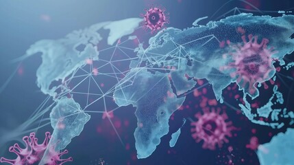 Global Pandemic Illustration Virus Spread Across Continents