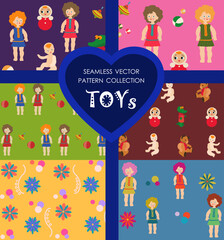 Obraz na płótnie Canvas seamless vector pattern on the theme Toys