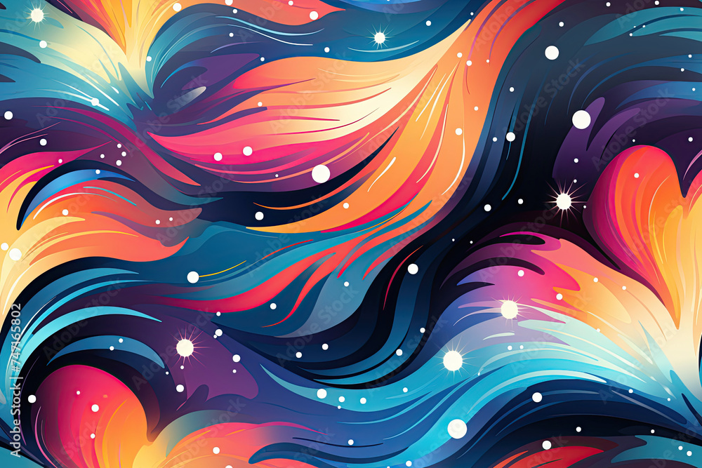 Wall mural abstract multicolored gradient seamless pattern on colored background. texture for decoration