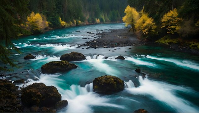 McKenzie River Oregon, tilt-shift style, ultra high definition, award winning photo