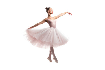 Ballerina with pose classical dance isolated on transparent and white background.PNG image.	