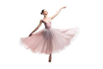 Fototapeta premium Ballerina with pose classical dance isolated on transparent and white background.PNG image. 