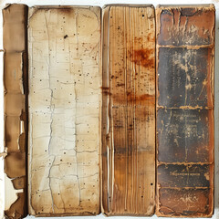Vintage Book Textures on white background