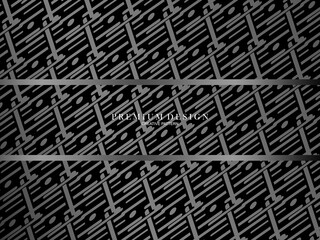 Black metal texture steel background. Perforated metal sheet. Premium dark background.