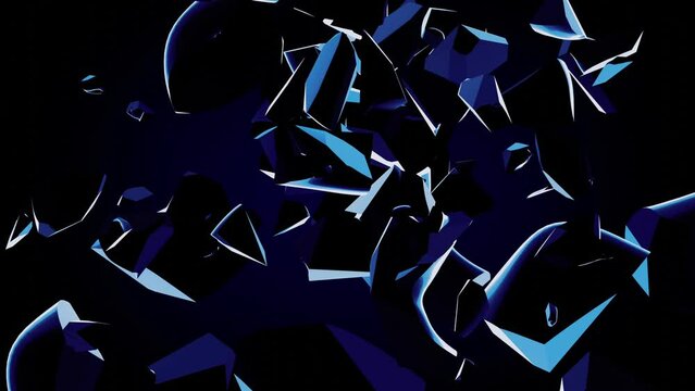 Exploding geometrical man face - 3D 4k animation (3840 x 2160 px)