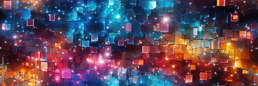 Wall mural abstract futuristic multicolored gradient seamless pattern on colored background. texture for decora