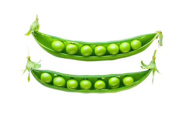 Fresh green peas isolated on clear white background