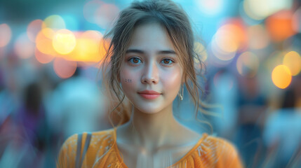 Fototapeta premium beautiful Asian woman close up