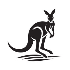 Outback Elegance: Vector Kangaroo Silhouette - Capturing the Grace and Majesty of Australia's Iconic Marsupial in Striking Form.