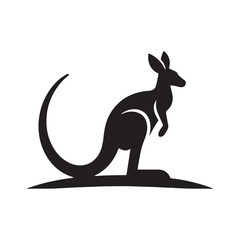 Outback Elegance: Vector Kangaroo Silhouette - Capturing the Grace and Majesty of Australia's Iconic Marsupial in Striking Form.