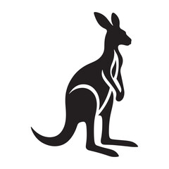 Outback Elegance: Vector Kangaroo Silhouette - Capturing the Grace and Majesty of Australia's Iconic Marsupial in Striking Form.