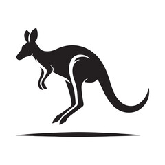 Outback Elegance: Vector Kangaroo Silhouette - Capturing the Grace and Majesty of Australia's Iconic Marsupial in Striking Form.