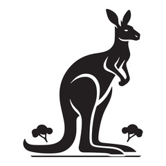 Outback Elegance: Vector Kangaroo Silhouette - Capturing the Grace and Majesty of Australia's Iconic Marsupial in Striking Form.