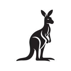 Outback Elegance: Vector Kangaroo Silhouette - Capturing the Grace and Majesty of Australia's Iconic Marsupial in Striking Form.