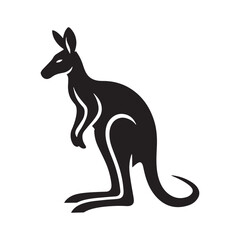 Outback Elegance: Vector Kangaroo Silhouette - Capturing the Grace and Majesty of Australia's Iconic Marsupial in Striking Form.