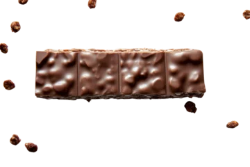 Foto op Plexiglas Chocolate or cereal bar isolated on transparent background. © venusvi
