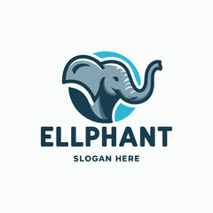 Elephant mascot, logo elephant vector