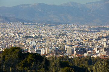 View of Athens from the Acropolis hill, Greece