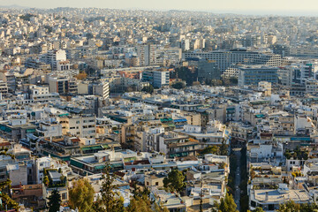 Obraz premium View of Athens from the Acropolis hill, Greece