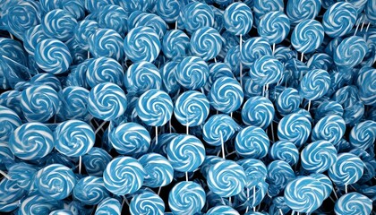 Multitude of blue lollipops