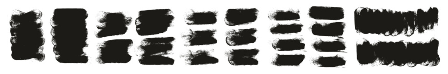 Hand Drawn Round Sponge Thick Artist Brush Short Background High Detail Abstract Vector Background MEGA Set 