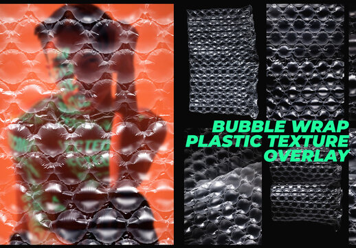 7 Bubble Wrap Plastic Texture Overlay