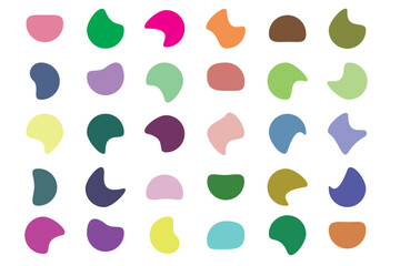 Blob shape organic set. Various blotch. Blob shapes vector set. Organic abstract simple fluid elements.