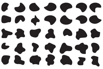 Blob shapes. Random blotch, pebble vector set. Black abstract shapes, organic blobs and blotch of irregular shape. Organic abstract simple fluid elements. vector illustration