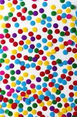 Colorful Confetti on White Celebration Background