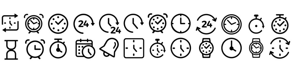 Time icon vector set. clock illustration sign collection. watch symbol.