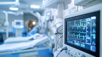 Fototapeta premium Critical Patient Monitoring Technology in Intensive Care Unit