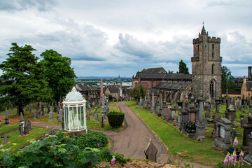 View on old church and cemetery in Stirling, Scotland, Great Bri
