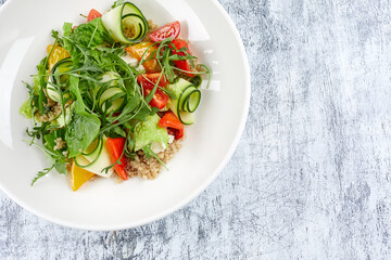 buddha bowl on the white plate