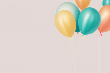 "Celebratory Charm: Birthday Party Balloons in Vibrant Display
