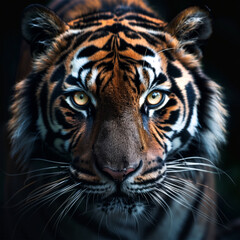 Fototapeta premium Endangered Species: Illustrate the beauty and vulnerability of endangered animals, tiger