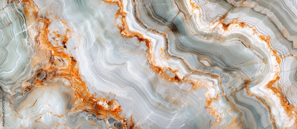 Poster an intricate swirl pattern on a marble texture resembling fluid movement, with a mix of rock art and