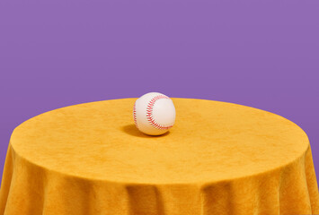 Leather white baseball. Training and sports, active lifestyle.