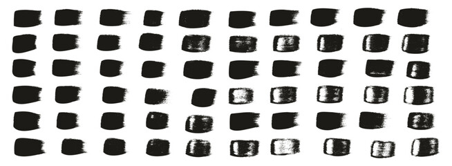 Hand Drawn Flat Calligraphy Paint Brush Regular Straight Lines High Detail Abstract Vector Background Set 