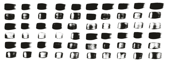 Hand Drawn Flat Calligraphy Paint Brush Regular Straight Lines High Detail Abstract Vector Background Set 