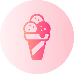 ice cream cone gradient icon