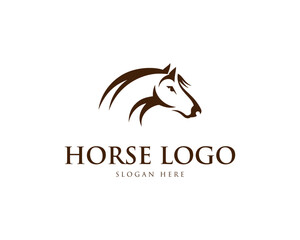 Simple horse logo design elegant modern vector template.