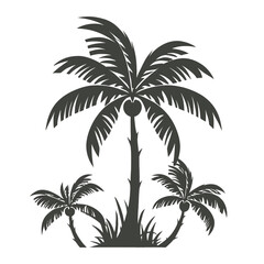 Monocrhome palm tree shiloutte vector