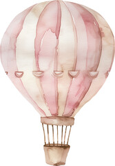Watercolor Pink Hot Air Balloon - 747184289
