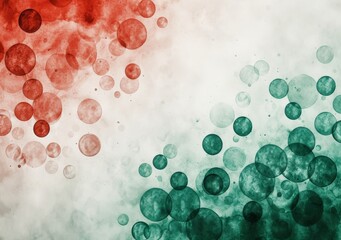 Flag of Italy with red, green and white circles on it on a sunny day