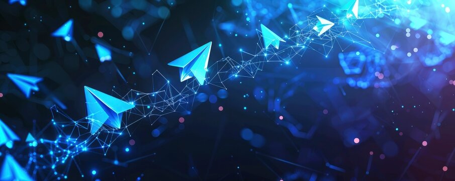 Background with telegram logos, abstract